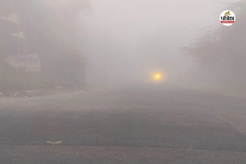 जयपुर के झालाना संस्थानिक क्षेत्र में छाया घना कोहरा, पत्रिका फोटो