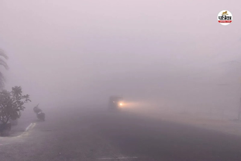 जयपुर में झालाना क्षेत्र में सुबह छाया घना कोहरा, पत्रिका फोटो