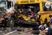नया रायपुर में स्कूल बस हादसा (photo source- Patrika)