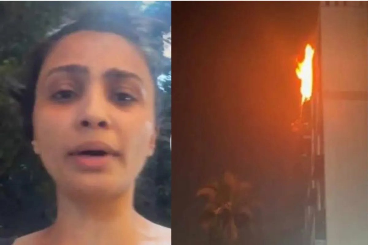 Daisy Shah angry on election campaigners after fire near her Mumbai home video viral