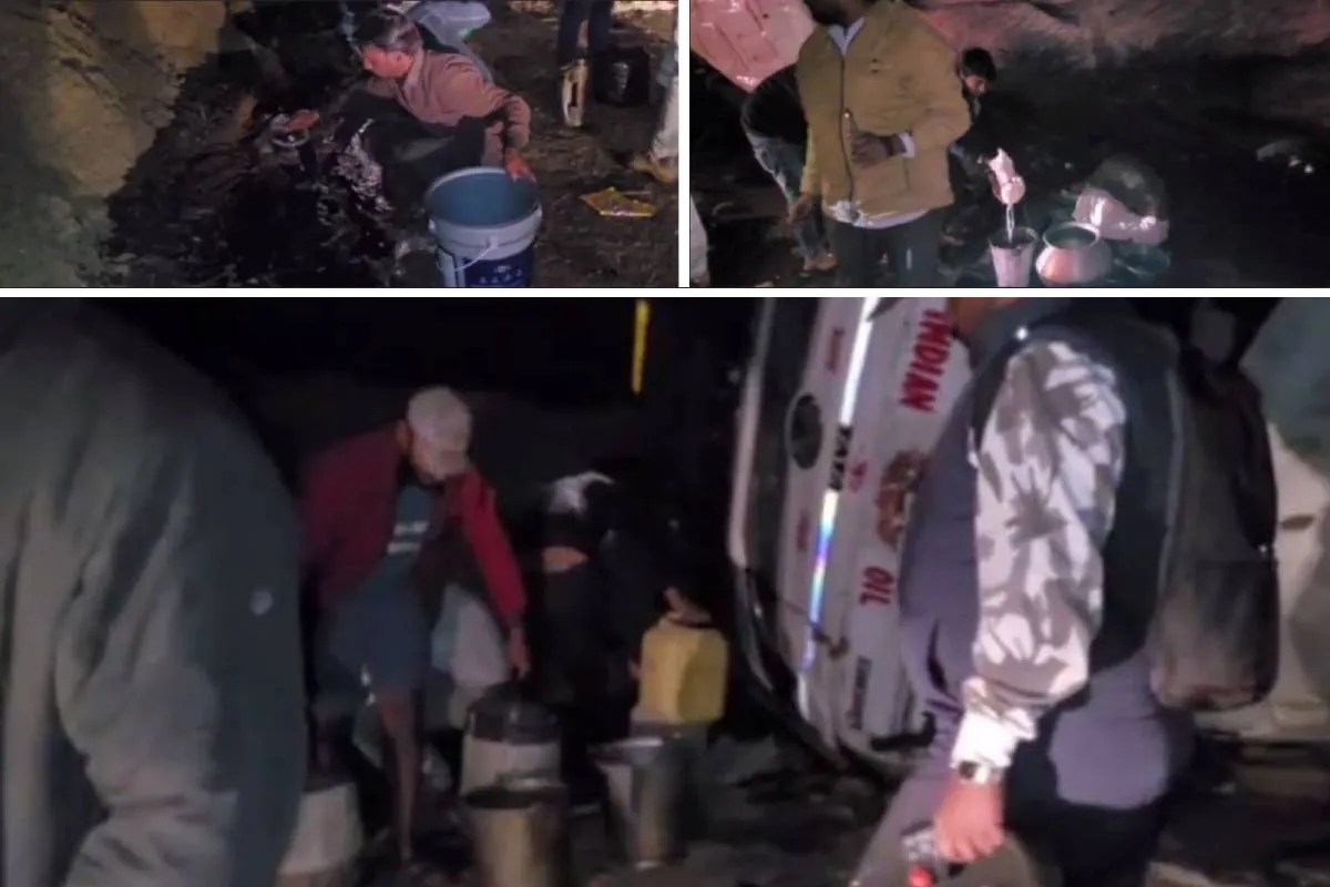 अनियंत्रित होकर पलटा डीजल टैंकर, बाल्टियां लेकर दौड़े लोग