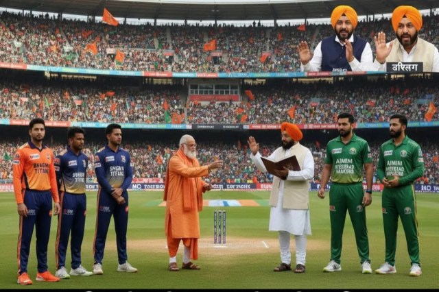 आईपीएल के काल्पनिक क्रिकेट मैच का नजारा । ( फोटो: AI Generated)