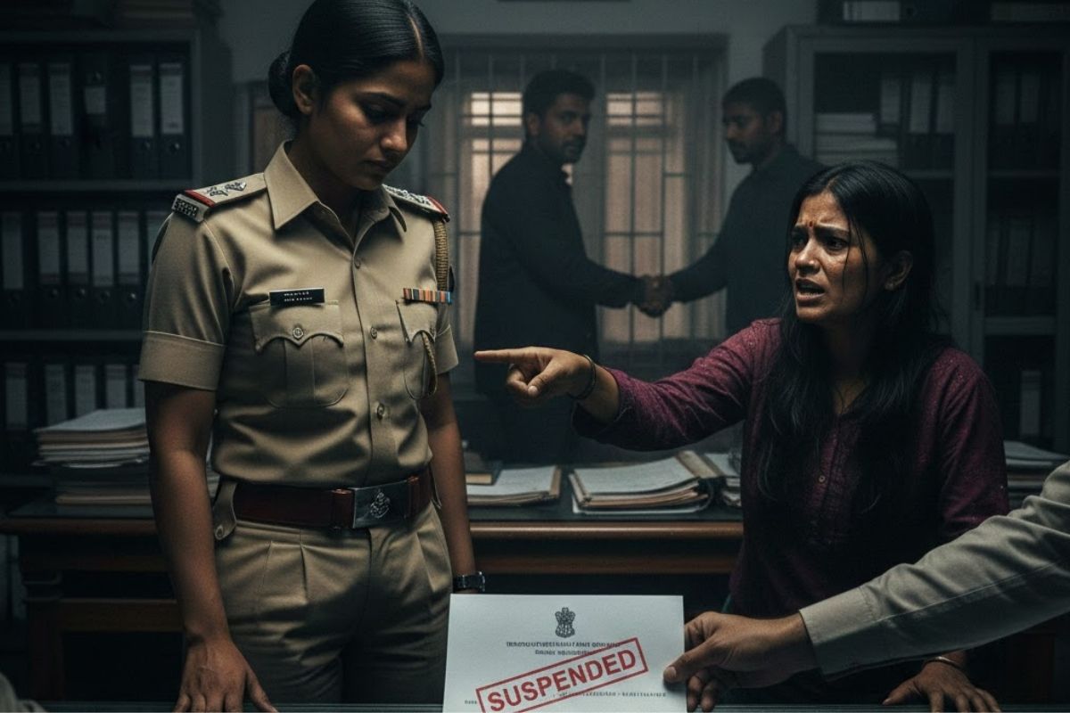 In Lalkuan, the SSP has suspended a female sub-inspector in connection with the case of threatening a rape victim