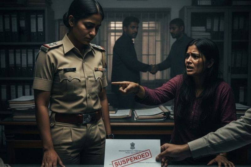 In Lalkuan, the SSP has suspended a female sub-inspector in connection with the case of threatening a rape victim