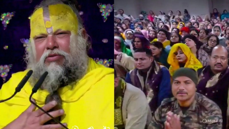 संत प्रेमानंद महाराज और भारतीय सैनिकों की मुलाकात फोटो सोर्स- वीडियो ग्रैब 'X' bhajan Marg