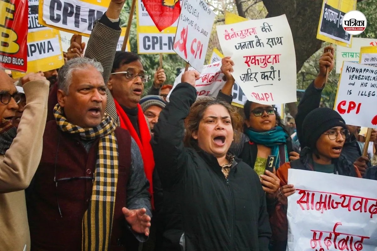 US action against Venezuela, Protest in Delhi against US attack, Indian political parties protest Venezuela,