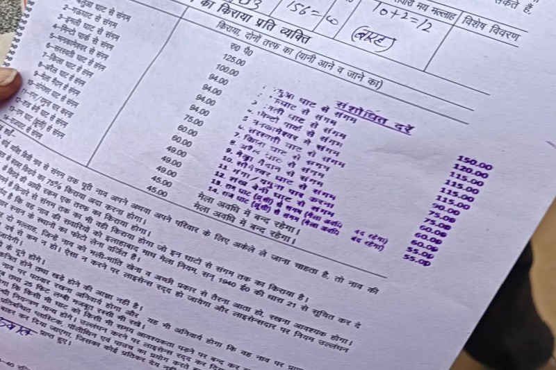 प्रशासन ने तय किया हर घाट का किराया (फोटो सोर्स : WhatsApp News Group)