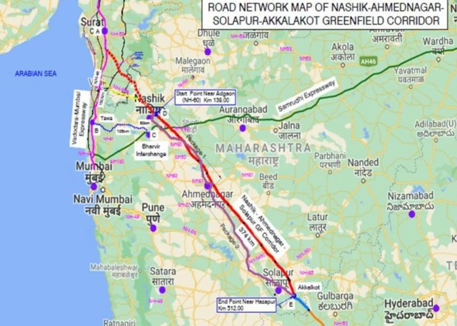 Nashik Solapur Akkalkot corridor project