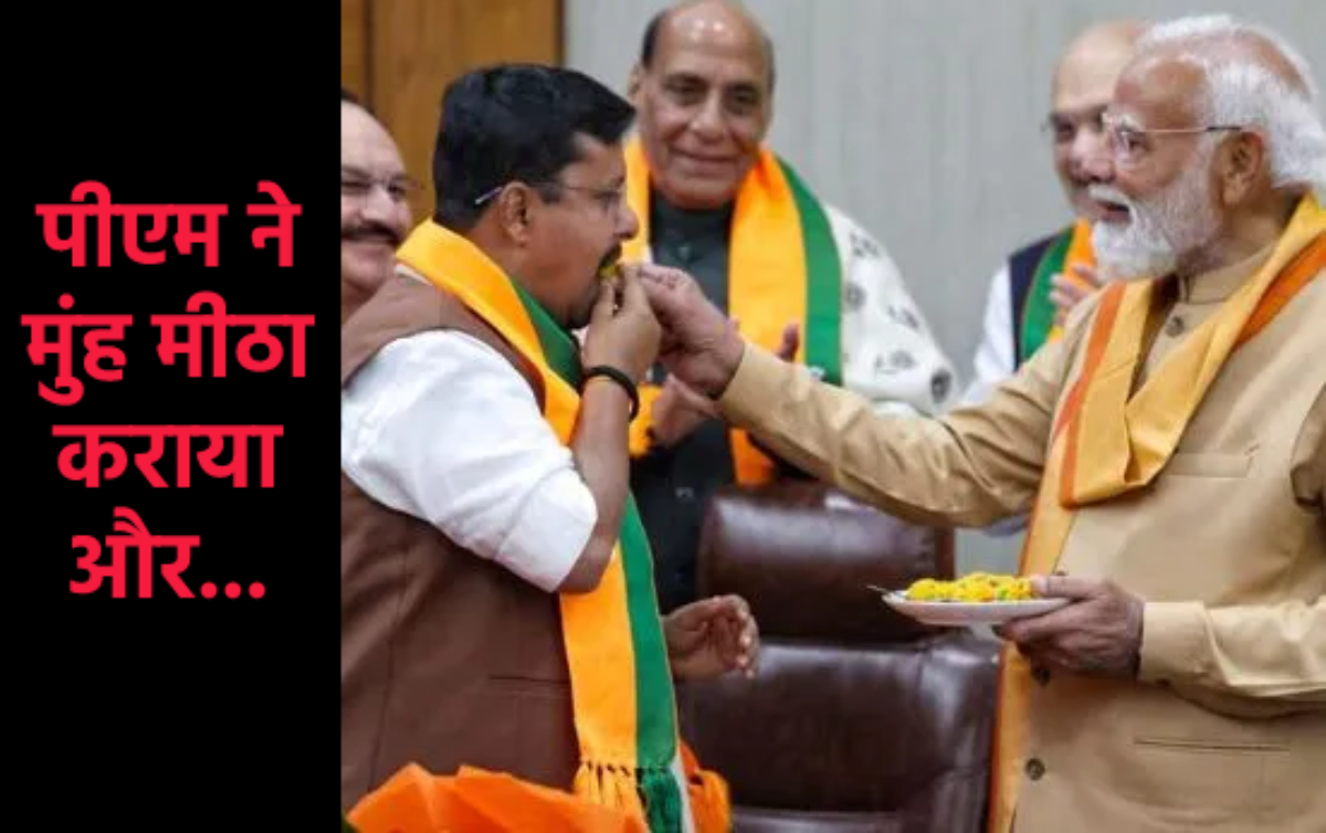 पीएम नरेंद्र मोदी ने नितिन नवीन का मुंह मीठा कराया