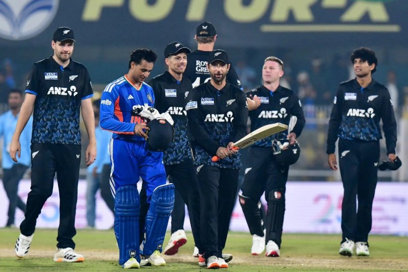 Abhishek Sharma with New Zealand Cricket Team