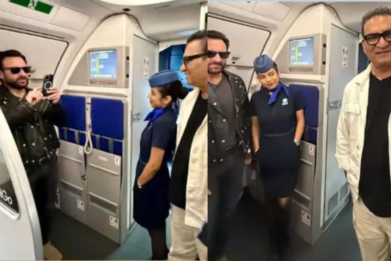 Saif Ali Khan and Abhijeet Bhattacharya Flight