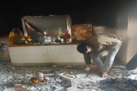 shiv temple in meerut set on fire shivling and idols of shiva family also vandalized