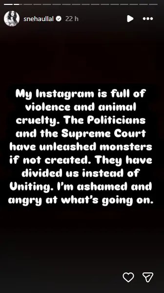 Sneha Ullal Expresses Frustration Over Violence