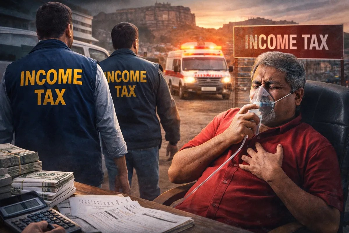 Income Tax Department, UP Income Tax Department, Income Tax Department Jodhpur raid, UP Income Tax Department in Jodhpur, UP Income Tax Department raid in Jodhpur, businessman suffers heart attack, Jodhpur News, Rajasthan News, आयकर विभाग, यूपी आयकर विभाग, आयकर विभाग जोधपुर छापेमारी, यूपी आयकर विभाग इन जोधपुर, यूपी आयकर विभाग की जोधपुर में छापेमारी, बिजनेसमैन को आया हार्ट अटैक, जोधपुर न्यूज, राजस्थान न्यूज