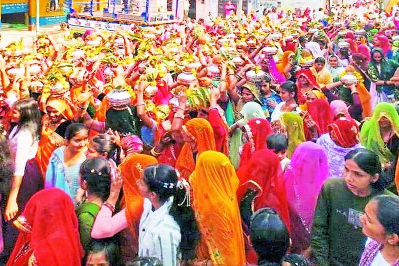 कलश यात्रा में गूंजा श्रीराम का जयकारा, जगह-जगह किया स्वागत