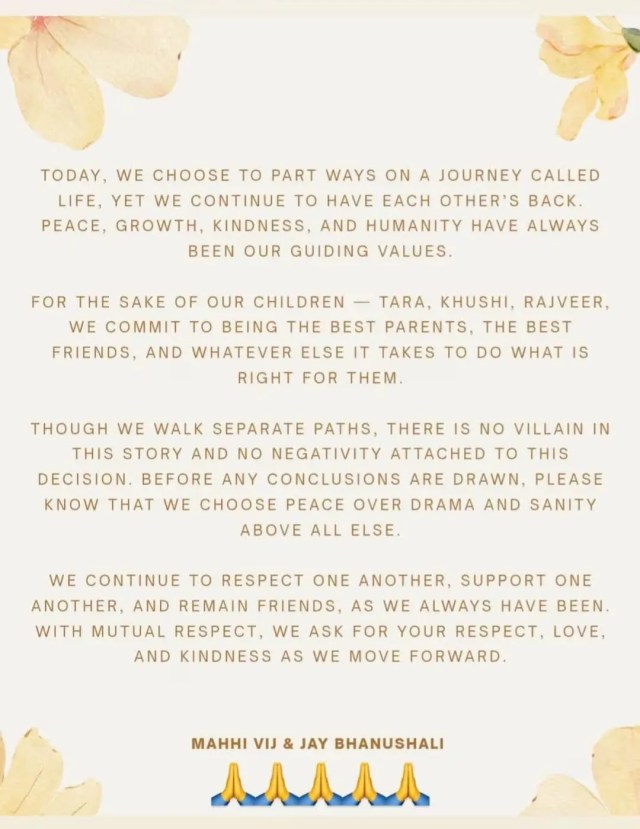 Mahhi Vij and Jay Bhanushali Divorce