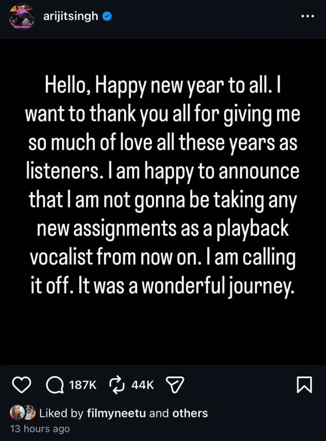 Arijit Singh Instagram