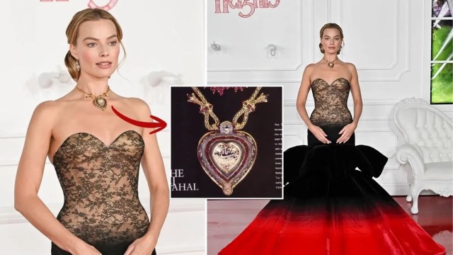Margot Robbie Stuns In Elizabeth Taylor Rs 74 Crore Taj Mahal Diamond Necklace
