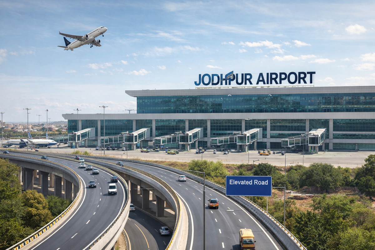 Gajendra Singh Shekhawat, Jodhpur Airport, Aerobridge, Aerobridge in Jodhpur, Elevated Road, Elevated Road in Jodhpur, Jodhpur News, गजेन्द्र सिंह शेखावत, जोधपुर एयरपोर्ट, एयरोब्रिज, एयरोब्रिज इन जोधपुर, एलिवेटेड रोड, एलिवेटेड रोड इन जोधपुर, जोधपुर न्यूज
