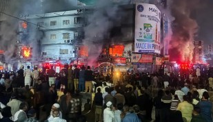 Mall fire in Pakistan