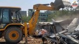 sambhal illegal construction bulldozer action