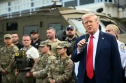 Donald Trump with military