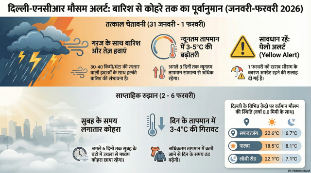 Weather Forecast 3 Western Disturbances active Rain and snowfall expected in Delhi-NCR and hill states IMD Yellow alert