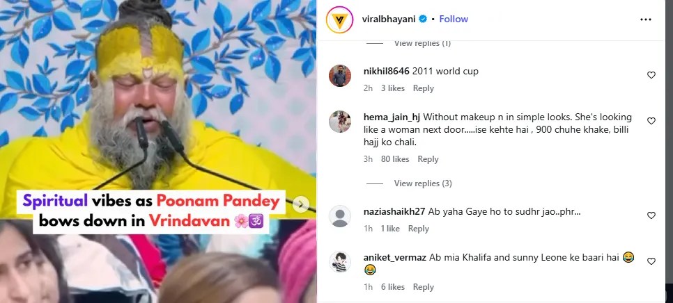 Poonam Pandey Visits Premanand Ji Maharaj