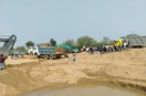 Villagers create ruckus in Shahpura Khari River, demand to stop gravel mining
