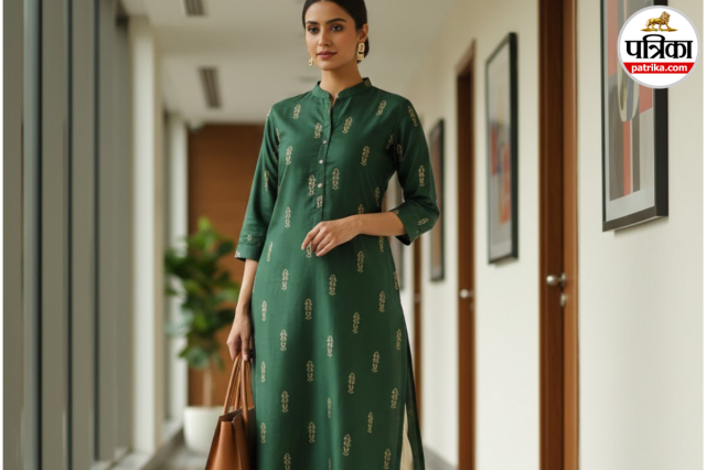 एवरग्रीन कॉटन स्ट्रेट कुर्तियां