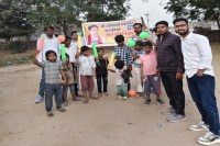 The faces of the children blossomed after receiving sports equipment.