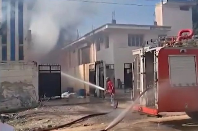 Firefighting efforts were challenging