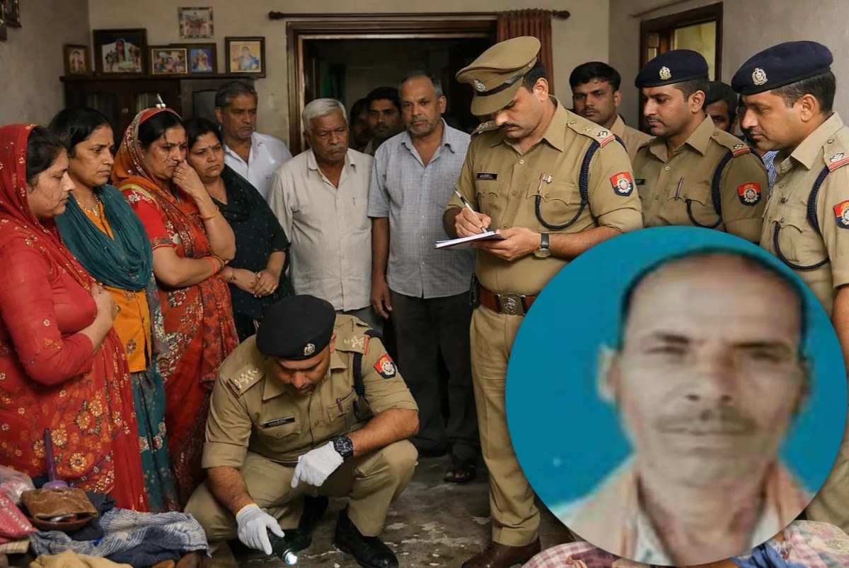 मृतक की फाइल फोटो जांच करती पुलिस फोटो जेनरेट AI