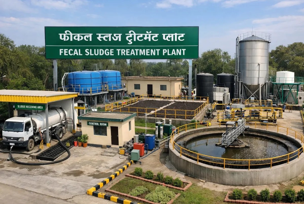 फीकल स्लज ट्रीटमेंट प्लांट सांकेतिक तस्वीर जेनरेट AI