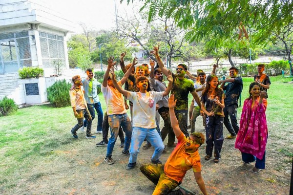 Holi celebration at rajsthan university 