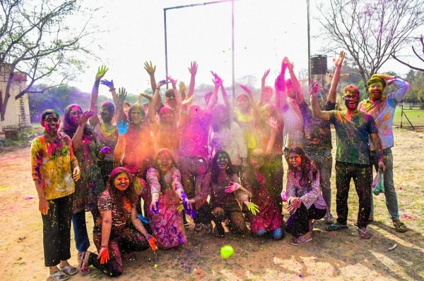 Holi celebration at rajsthan university 