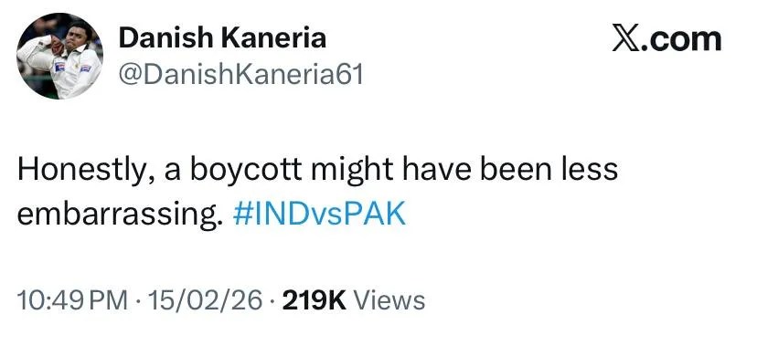 Picture Credit: X (@Danish Kaneria61)