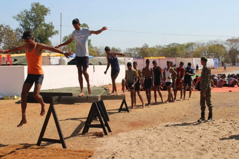 hysical and medical tests of youth at the Agniveer recruitment rally