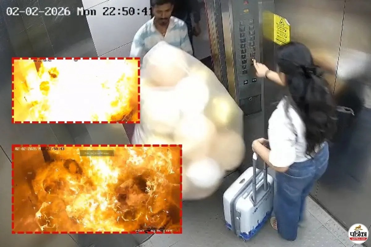 Balloons burst in lift