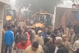 Bharatpur remove encroachments Three JCB machines arrived protests are intense many families are in tears