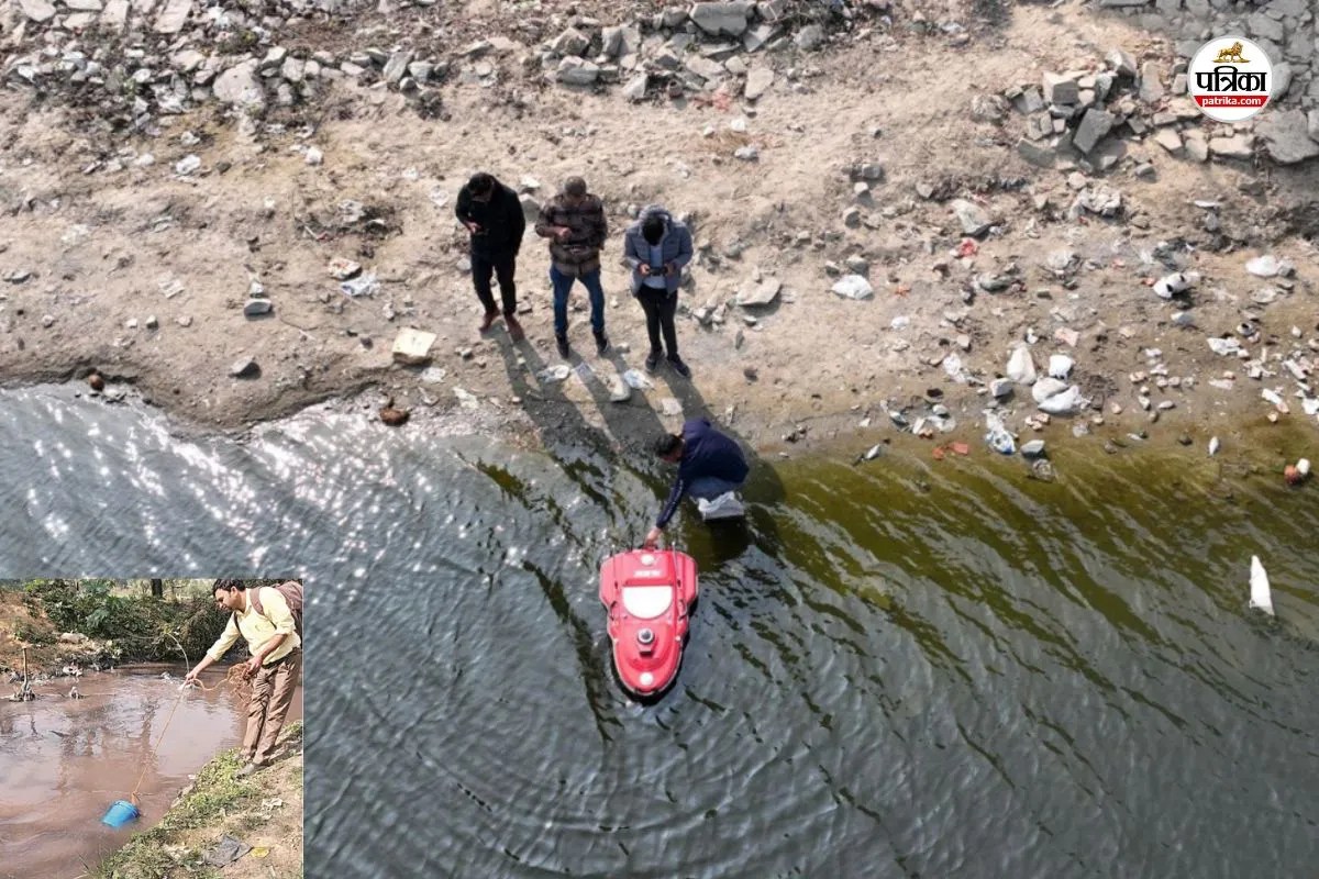 बांधों से पानी के सैंपल लेते वैज्ञानिक, पत्रिका फोटो