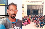 मृतक प्रेम, मोर्चरी के बाहर प्रदर्शन करते परिजन, पत्रिका फोटो