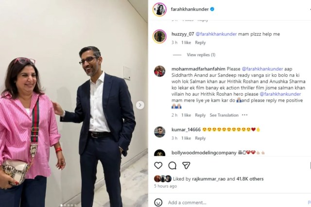 Farah Khan and Sundar Pichai photo