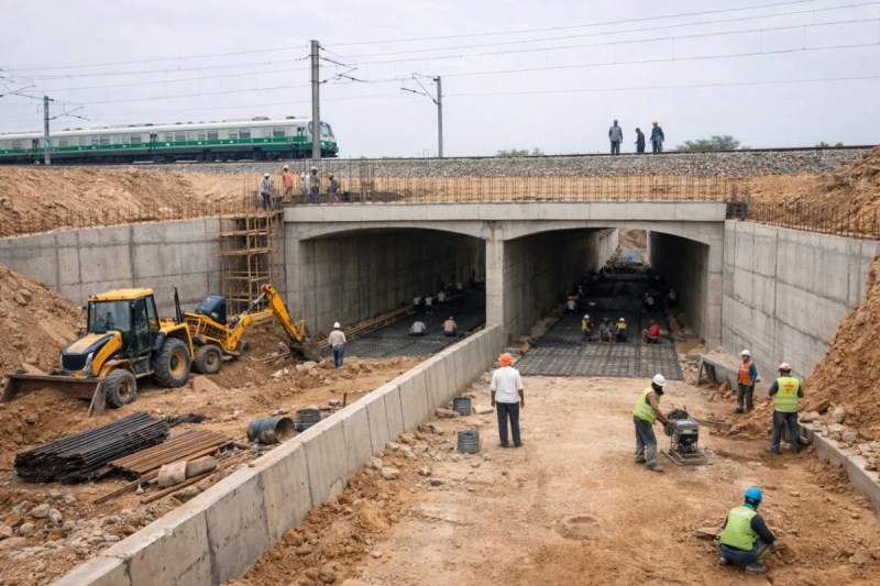 Four-lane underpass
