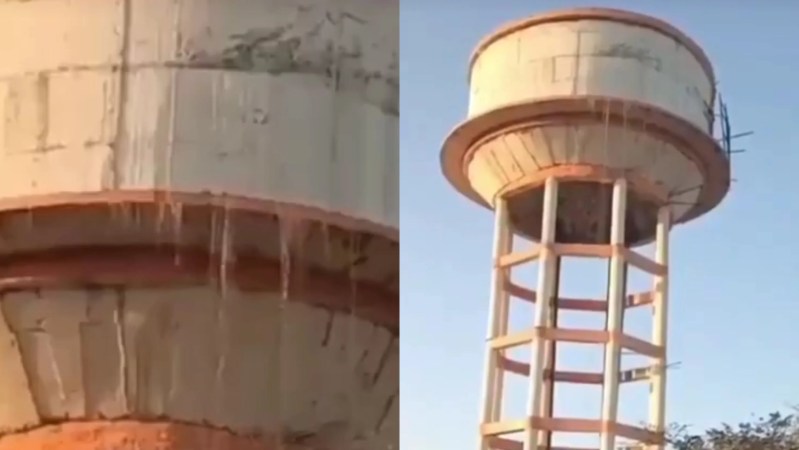 टंकी से बह रहा पानी, फोटो सोर्स- 'X' वीडियो ग्रैब वायरल वीडियो