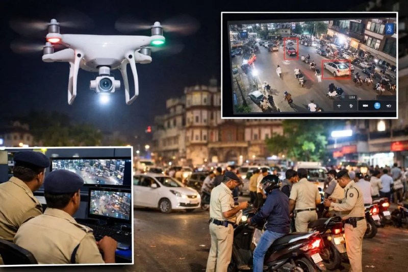 Indore drone traffic challan