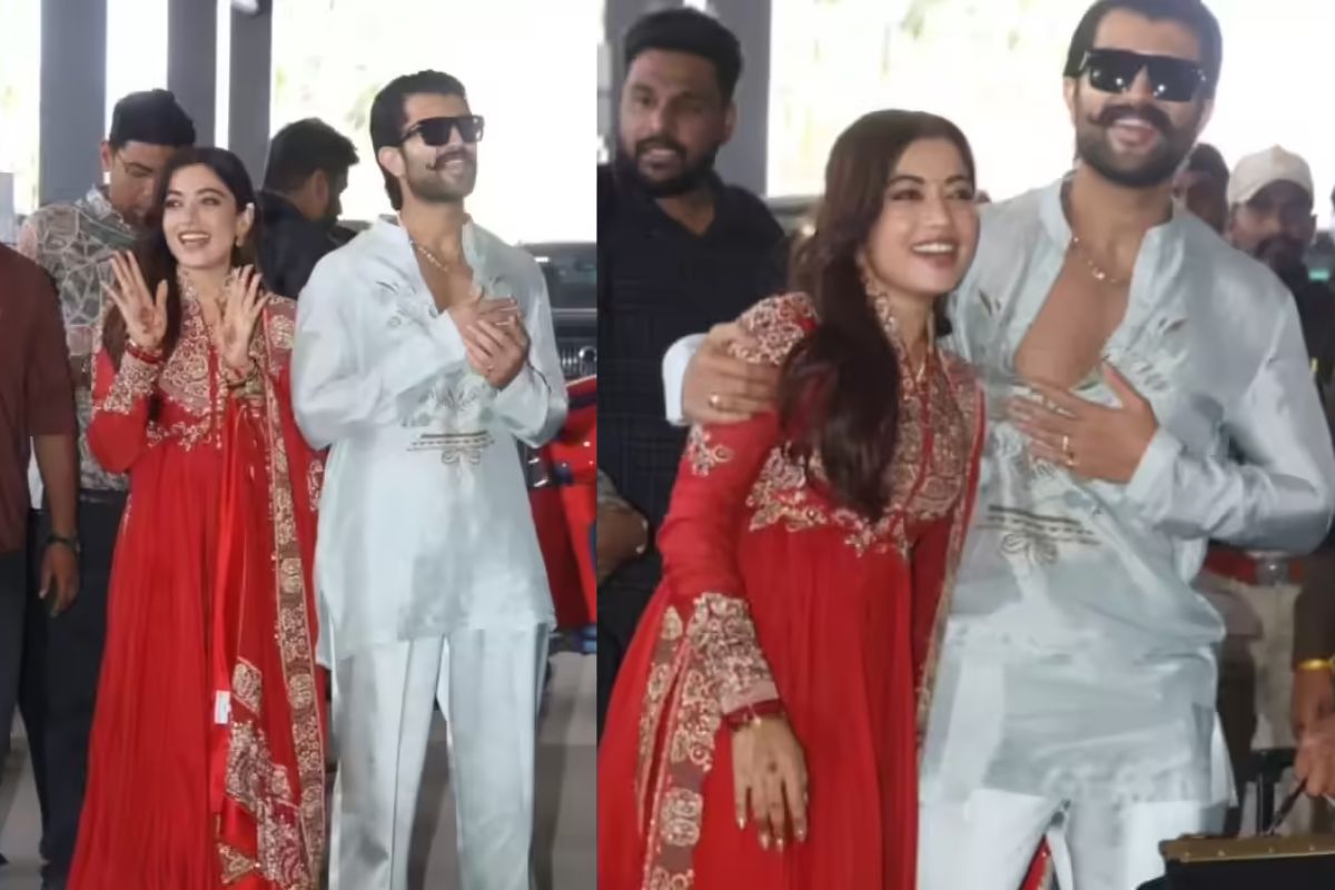 शादी के बाद पहली बार एयरपोर्ट पर दिखे रश्मिका मंदाना-विजय देवरकोंडा पैप्स को दिए पोज