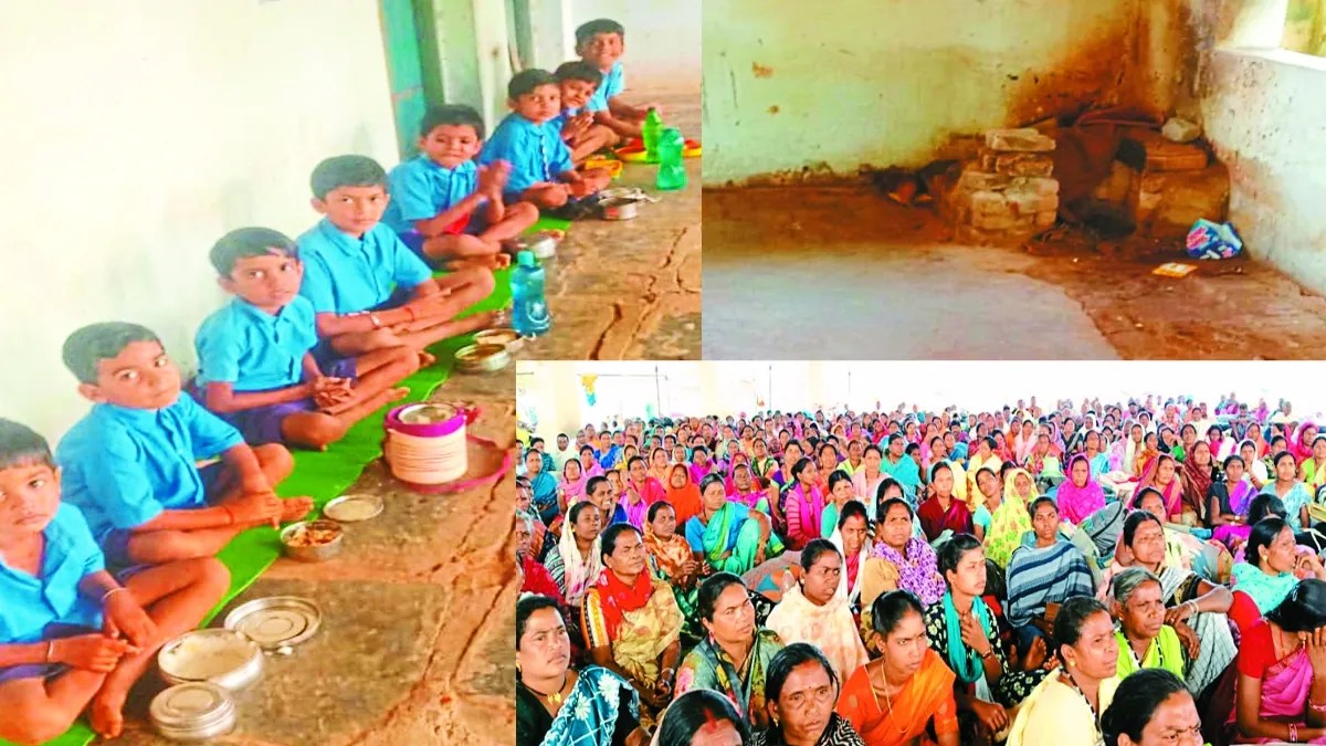 शासकीय स्कूलों में कार्यरत मध्याह्न भोजन रसोइया अपनी मांगों को लेकर 37 दिनों से रायपुर में हड़ताल कर रहे हैं। बच्चों को स्कूल में भोजन नहीं मिल रहा है।