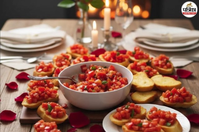 Rose Petal Tomato Bruschetta, Romantic Rose Bred Appetizer