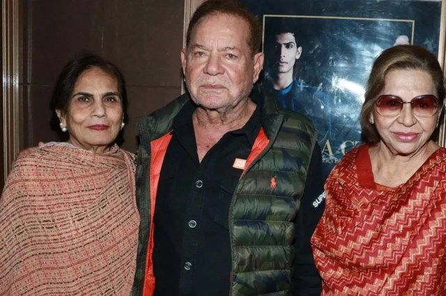 Salim Khan with his two wives Salma And Helen